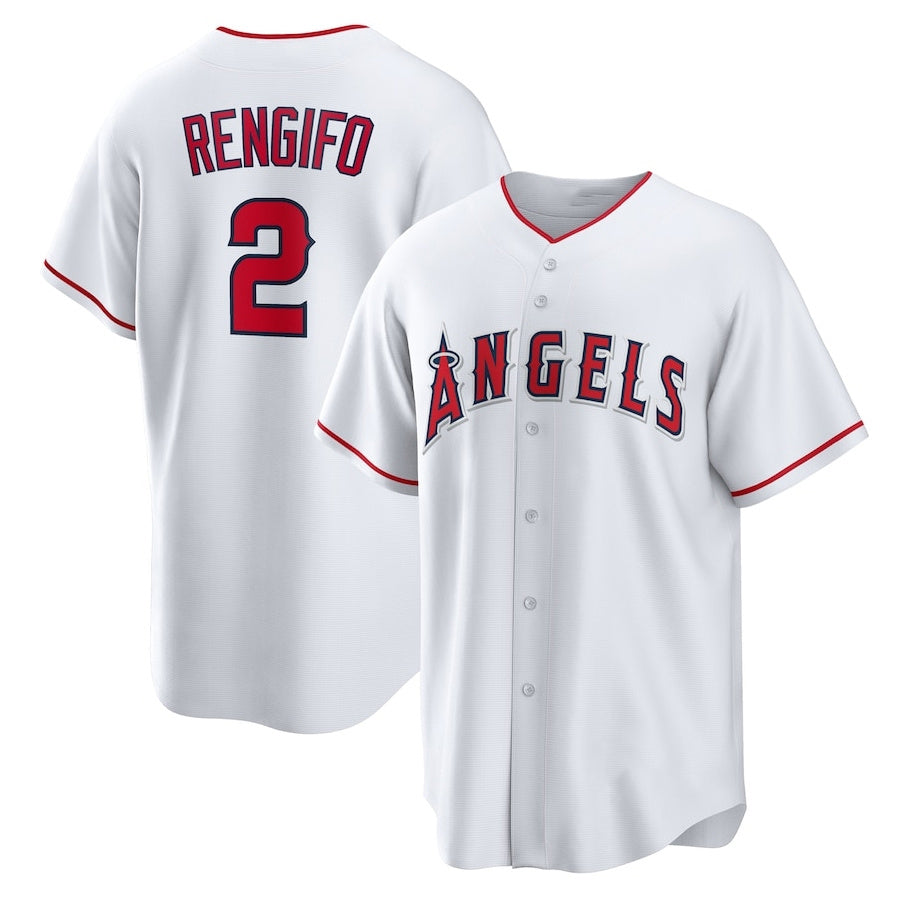 Los Angeles Angels #2 Luis Rengifo Home Replica Jersey - White Stitched Baseball Jersey baseball jersey product view 1