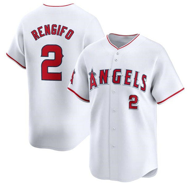 Los Angeles Angels #2 Luis Rengifo White Home Limited Baseball Stitched Jersey baseball jersey product view 1