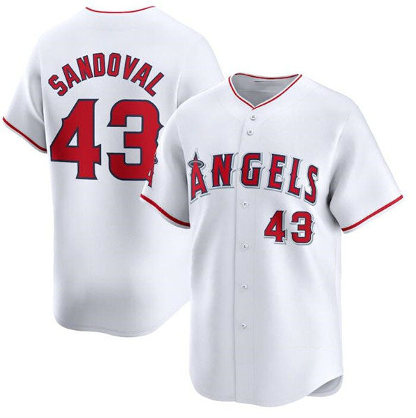Los Angeles Angels #43 Patrick Sandoval White Home Limited Baseball Stitched Jersey baseball jersey product view 1