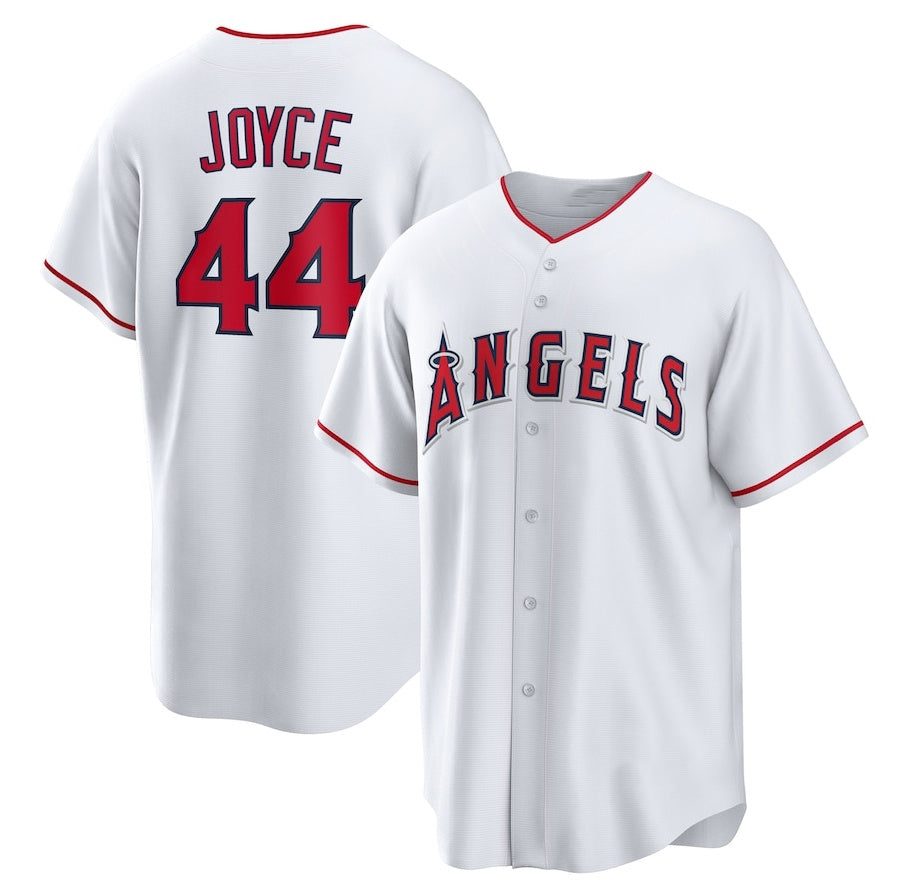 Los Angeles Angels #44 Ben Joyce Home Replica Jersey - White Stitched Baseball Jersey baseball jersey product view 1