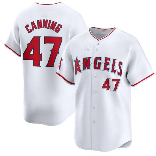 Los Angeles Angels #47 Griffin Canning White Home Limited Baseball Stitched Jersey baseball jersey product view 1