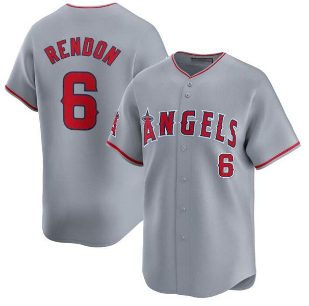 Los Angeles Angels #6 Anthony Rendon Gray Away Limited Baseball Stitched Jersey baseball jersey product view 1