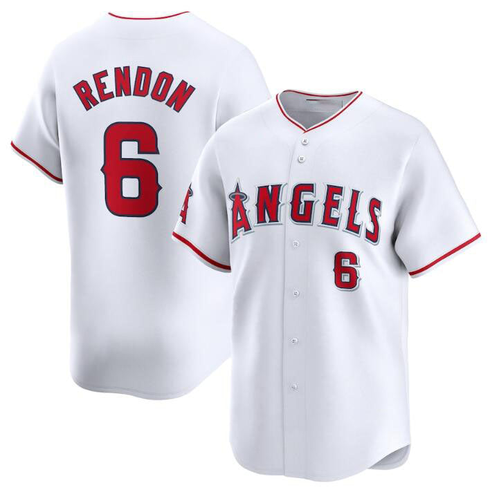 Los Angeles Angels #6 Anthony Rendon White Home Limited Stitched Baseball Jersey baseball jersey product view 1