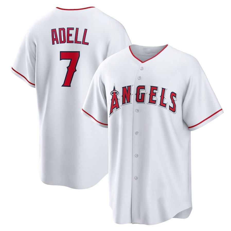 Los Angeles Angels #7 Jo Adell Home Replica Jersey - White Stitched Baseball Jersey baseball jersey product view 1