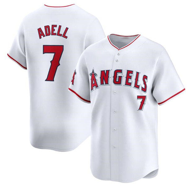 Los Angeles Angels #7 Jo Adell White Home Limited Baseball Stitched Jersey baseball jersey product view 1