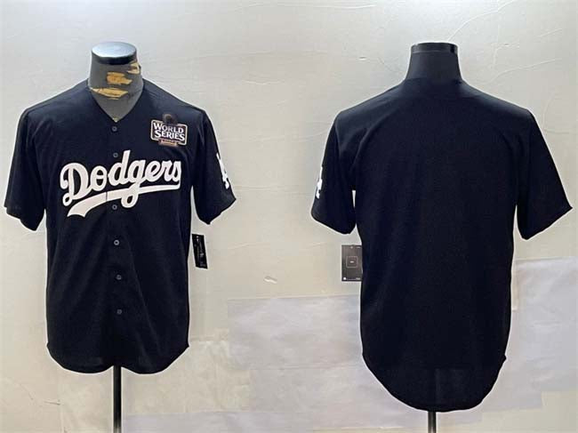 Los Angeles Dodgers #34 Toro Valenzuela Black Mexico 2024 World Series With No. 34 Patch Cool Base Stitched Baseball Jersey baseball jersey product view 1