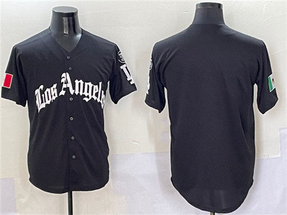 Los Angeles Dodgers Blank Black Mexico 2025 LA Gothic Style With Fernando Patch Vapor Premier Limited Stitched Baseball Jersey baseball jersey product view 1