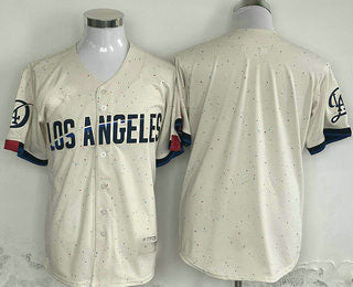 Los Angeles Dodgers Blank Cream 2024 City Connect Limited Stitched Baseball Jersey baseball jersey product view 1