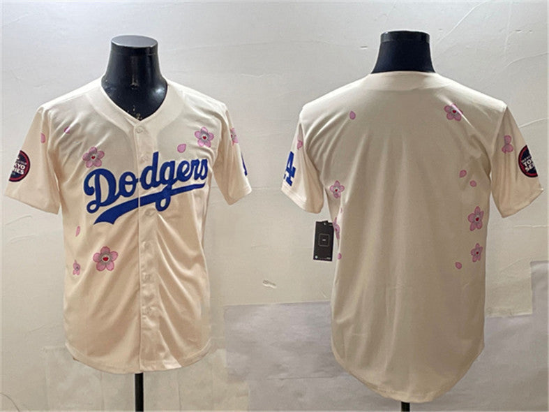 Los Angeles Dodgers Blank Cream 2025 Tokyo Series Limited Stitched Baseball Jersey baseball jersey product view 1