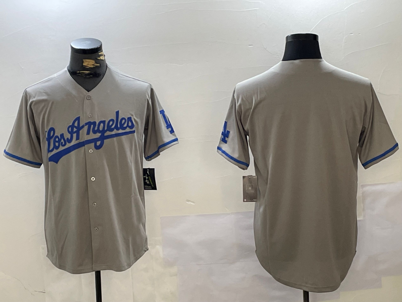Los Angeles Dodgers Blank Grey With los Cool Base Stitched Baseball Jerseys baseball jersey product view 1
