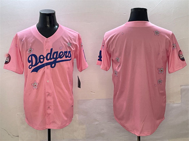 Los Angeles Dodgers Blank Pink 2025 Tokyo Series Limited Stitched Baseball Jersey baseball jersey product view 1