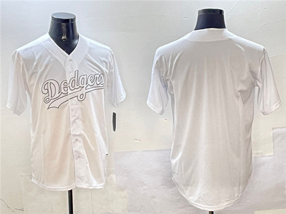 Los Angeles Dodgers Blank White Cool Base Stitched Baseball Jersey baseball jersey product view 1