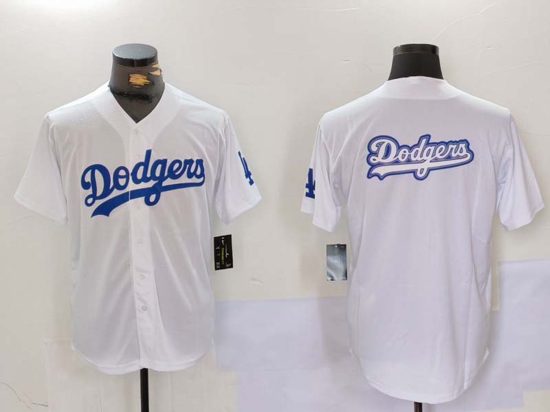 Los Angeles Dodgers Blank White Cool Base Stitched Baseball Jerseys baseball jersey product view 1