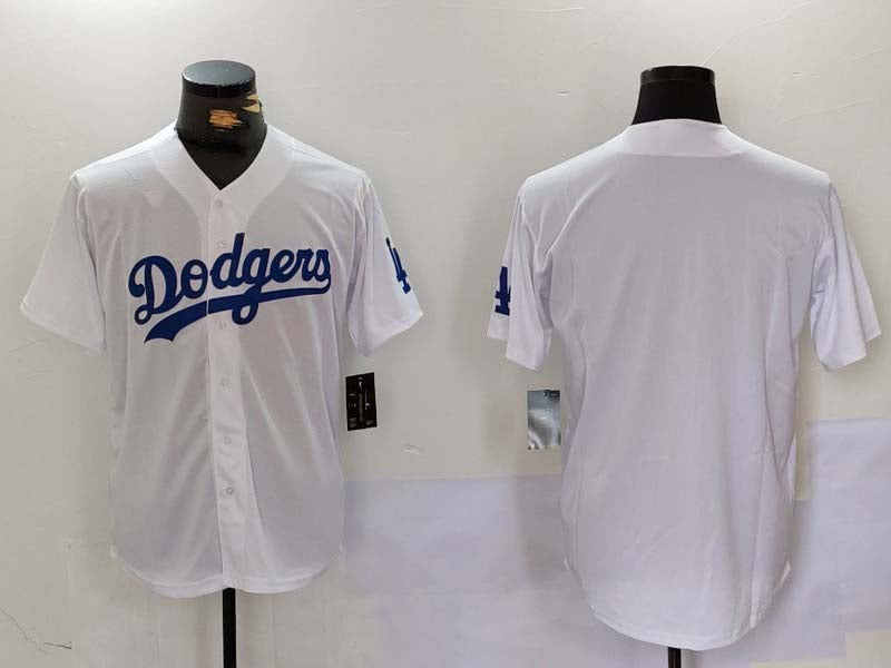 Los Angeles Dodgers Blank White Cool Base Stitched Baseball Jerseys baseball jersey product view 1