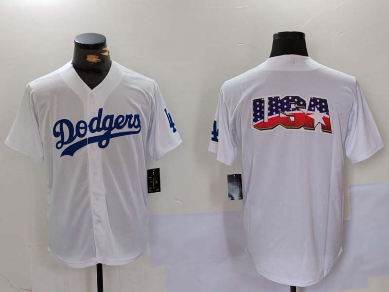 Los Angeles Dodgers Blank White Cool Base Stitched Baseball Jerseys baseball jersey product view 1