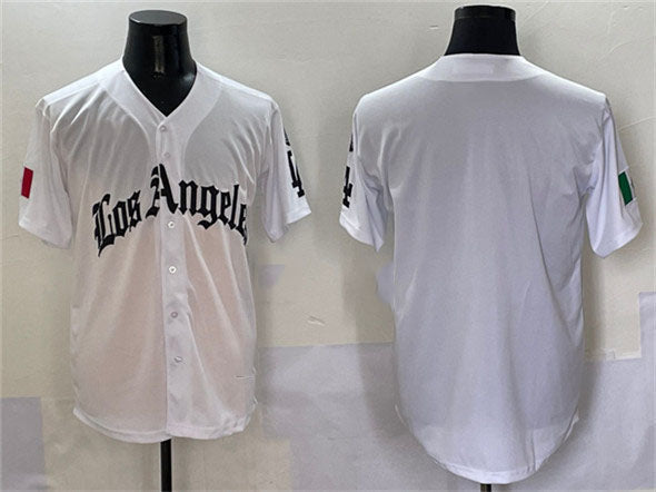 Los Angeles Dodgers Blank White Mexico 2025 LA Gothic Style With Fernando Patch Vapor Premier Limited Stitched Baseball Jersey baseball jersey product view 1