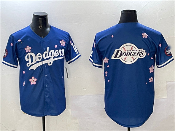 Los Angeles Dodgers Team Big Logo Royal 2025 Tokyo Series Limited Stitched Baseball Jersey baseball jersey product view 1