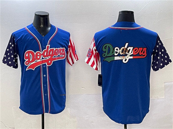 Los Angeles Dodgers Team Big Logo Royal Limited Stitched Baseball Jersey baseball jersey product view 1