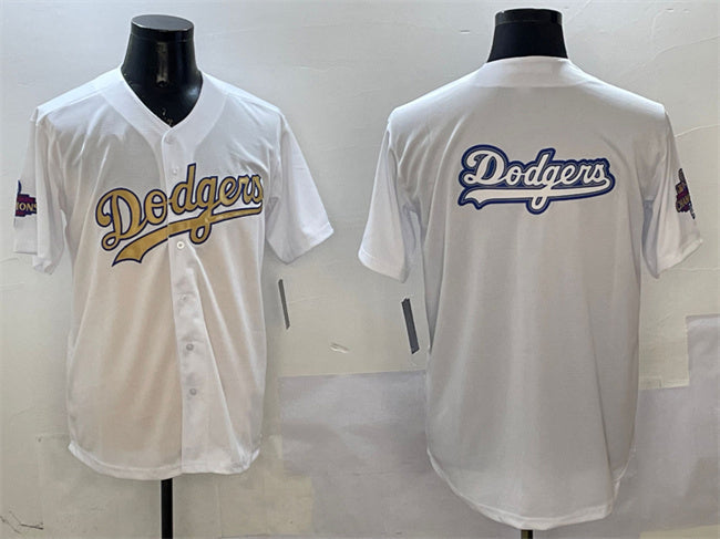 Los Angeles Dodgers Team Big Logo White 2025 Gold Collection Limited Stitched Baseball Jersey baseball jersey product view 1