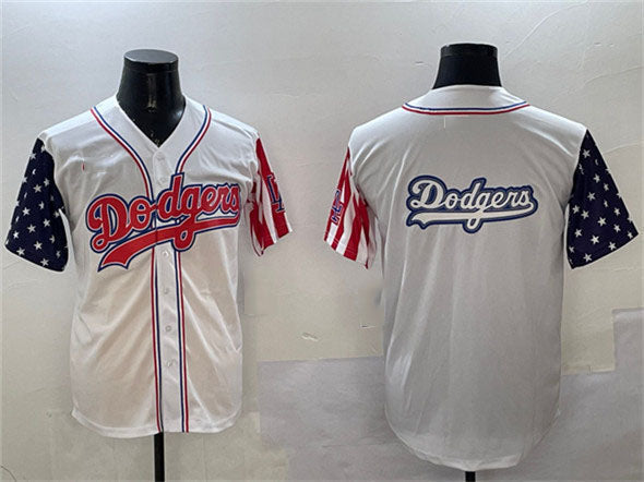 Los Angeles Dodgers Team Big Logo White Limited Stitched Baseball Jersey baseball jersey product view 1