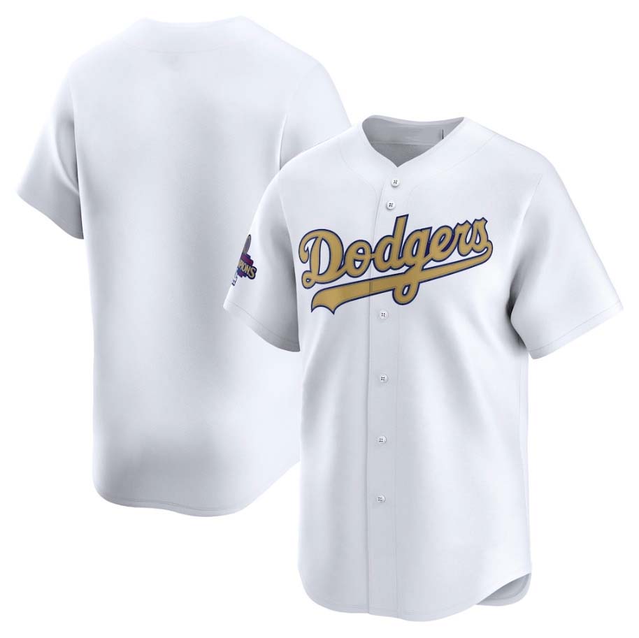 Los Angeles Dodgers White 2025 Gold Collection Limited Stitched Baseball Jersey baseball jersey product view 1