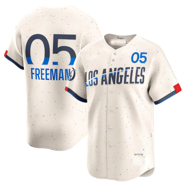 Los Angeles Dodgers #05 Freddie Freeman Cream 2024 City Connect Limited Player Baseball Jerseys baseball jersey product view 1