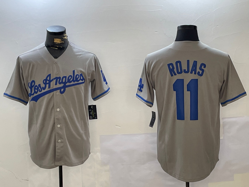 Los Angeles Dodgers #11 Miguel Rojas Blue Cool Base Stitched Baseball Jerseys baseball jersey product view 1