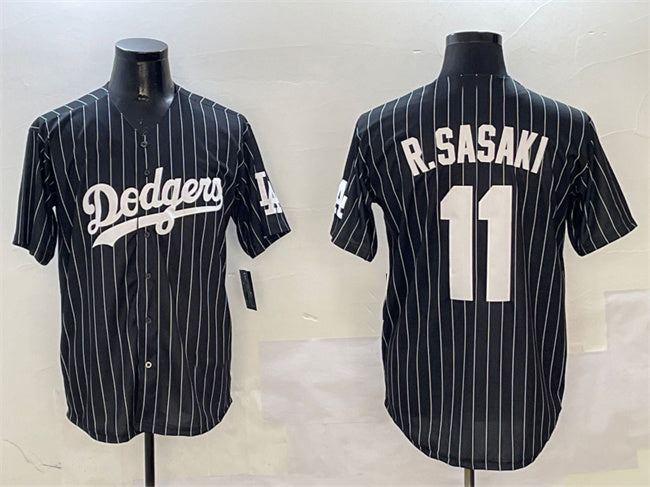 Los Angeles Dodgers #11 Roki Sasaki Black Cool Base Stitched Baseball Jersey baseball jersey product view 1