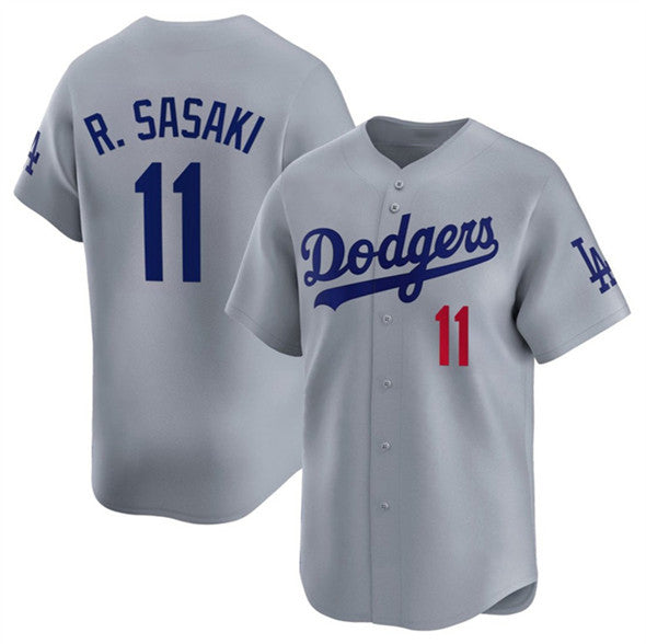 Los Angeles Dodgers #11 Roki Sasaki Gray 2025 Alternate Limited Stitched Baseball Jersey baseball jersey product view 1