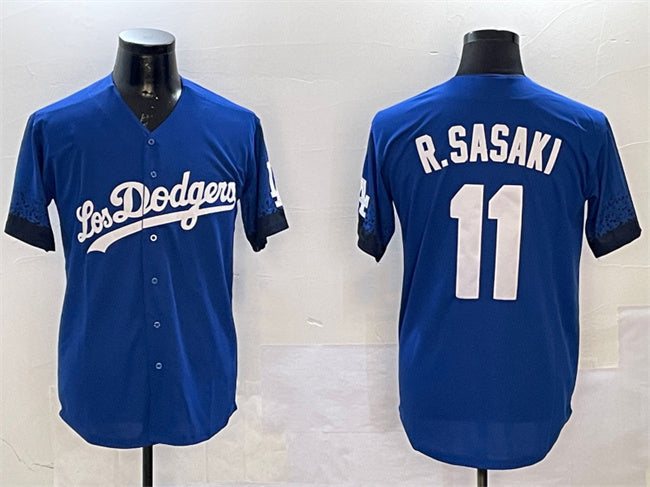 Los Angeles Dodgers #11 Roki Sasaki Royal City Connect Cool Base Stitched Baseball Jersey baseball jersey product view 1