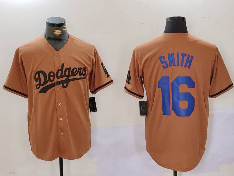 Los Angeles Dodgers #16 Will Smith Olive Cool Base Limited Stitched Baseball Jerseys baseball jersey product view 1