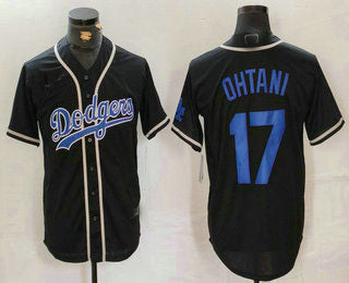 Los Angeles Dodgers #17 Shohei Ohtani Black Cool Base With Patch Stitched Baseball Jersey baseball jersey product view 1