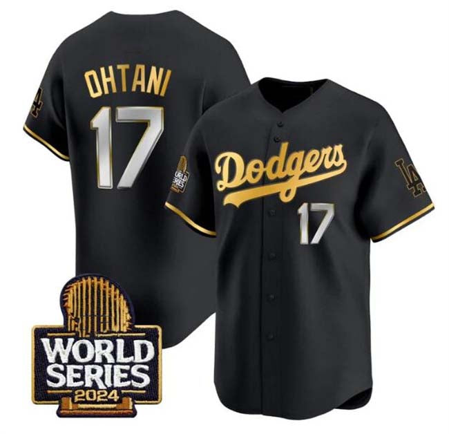 Los Angeles Dodgers #17 Shohei Ohtani Black Gold 2024 World Series Limited Stitched Baseball Jersey baseball jersey product view 1