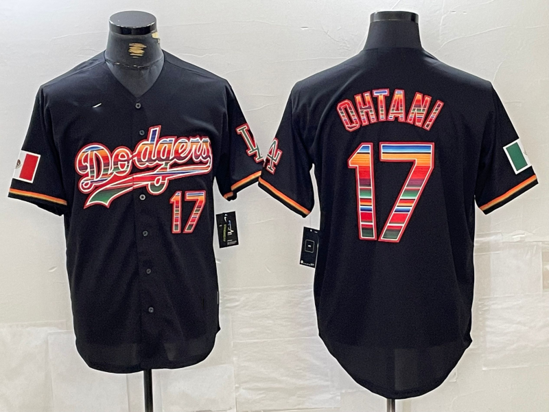 Los Angeles Dodgers #17 Shohei Ohtani Black Mexico Cool Base Stitched Baseball Jersey baseball jersey product view 1