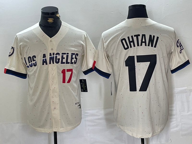 Los Angeles Dodgers #17 Shohei Ohtani Cream 2024 City Connect Limited Stitched Baseball Jersey baseball jersey product view 1
