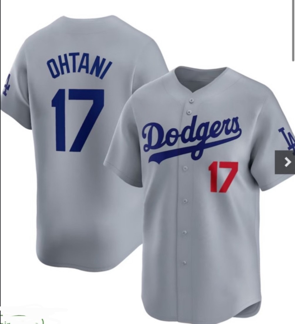 Los Angeles Dodgers #17 Shohei Ohtani Gray Cool Base Stitched Baseball Jersey baseball jersey product view 1