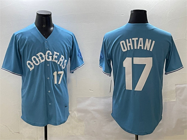 Los Angeles Dodgers #17 Shohei Ohtani Light Blue Limited Stitched Baseball Jersey baseball jersey product view 1
