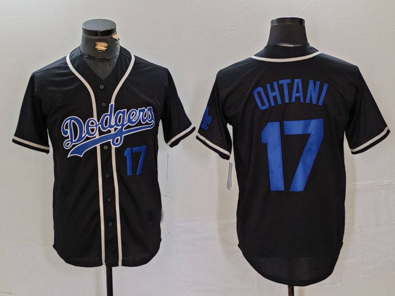 Los Angeles Dodgers #17 Shohei Ohtani Number Black Cool Base With Patch Stitched Baseball Jerseys baseball jersey product view 1