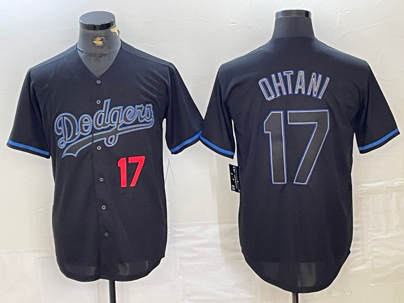 Los Angeles Dodgers #17 Shohei Ohtani Number Lights Out Black Fashion Stitched Cool Base Baseball Jersey baseball jersey product view 1