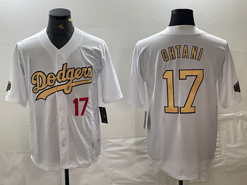 Los Angeles Dodgers #17 Shohei Ohtani Number White 2022 All Star Stitched Cool Base Baseball Jerseys baseball jersey product view 1
