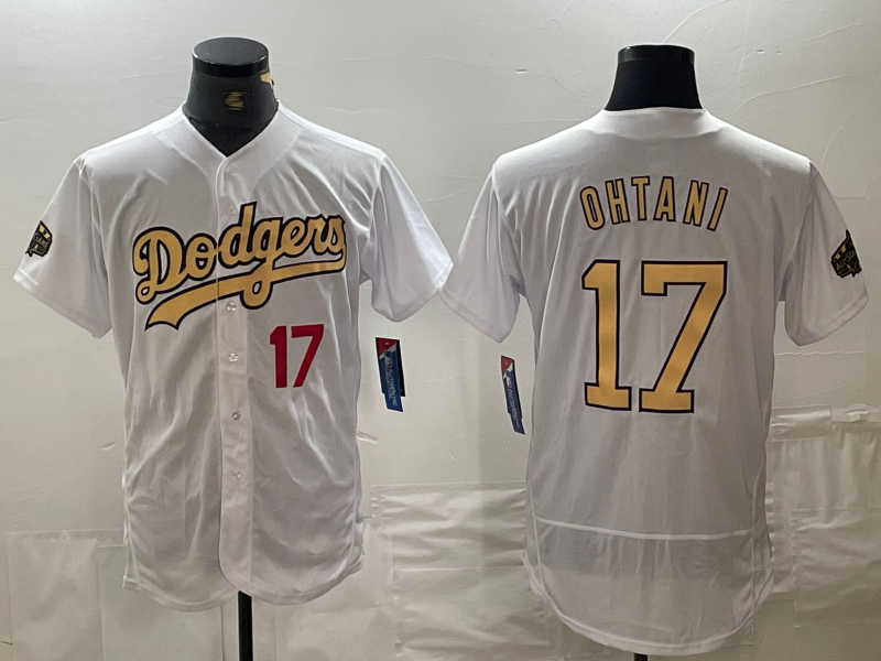 Los Angeles Dodgers #17 Shohei Ohtani Number White 2022 All Star Stitched Flex Base Baseball Jerseys baseball jersey product view 1