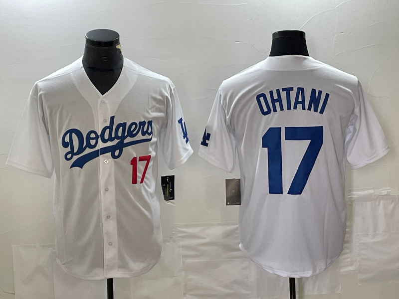 Los Angeles Dodgers #17 Shohei Ohtani Number White Stitched Cool Base Baseball Jersey baseball jersey product view 1