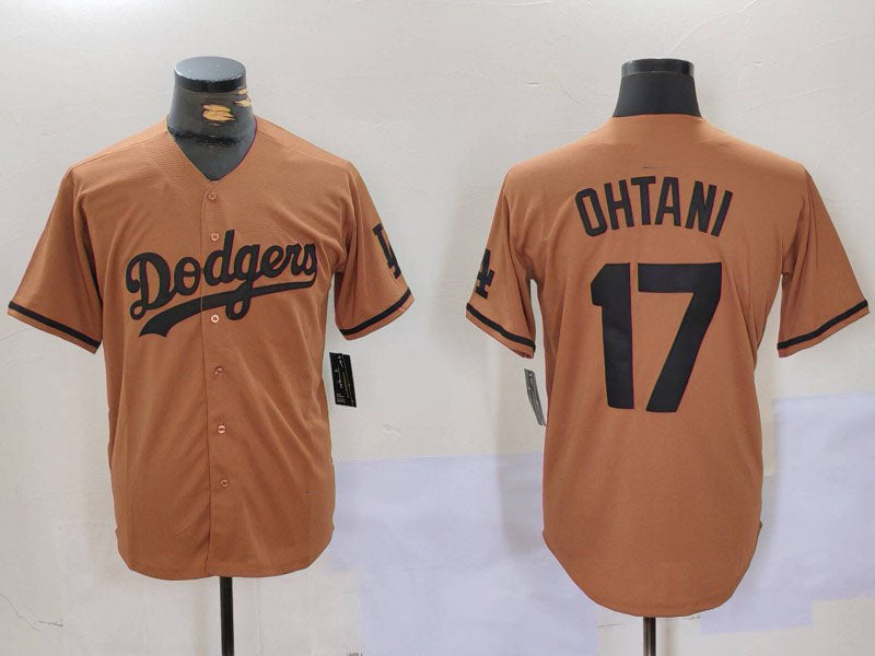 Los Angeles Dodgers #17 Shohei Ohtani Olive Black Cool Base Limited Stitched Baseball Jerseys baseball jersey product view 1
