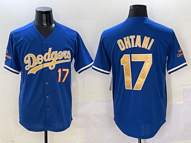 Los Angeles Dodgers #17 Shohei Ohtani Royal 2025 Gold Collection Limited Stitched Baseball Jersey baseball jersey product view 1