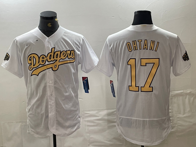Los Angeles Dodgers #17 Shohei Ohtani White 2022 All Star Stitched Flex Base Baseball Jerseys baseball jersey product view 1