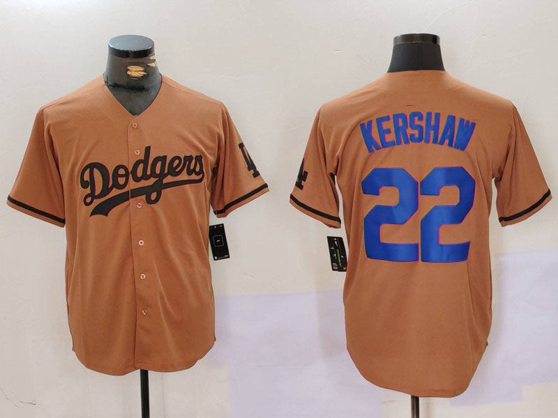 Los Angeles Dodgers #22 Clayton Kershaw Olive Cool Base Limited Stitched Baseball Jerseys baseball jersey product view 1