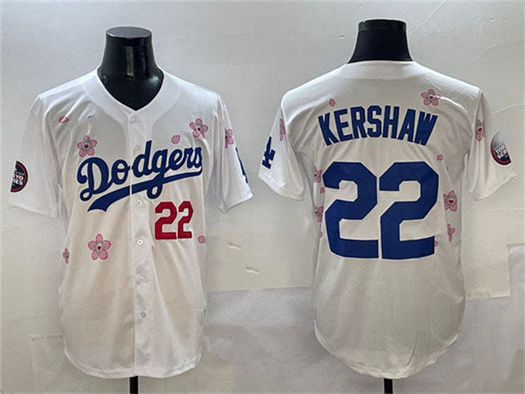Los Angeles Dodgers #22 Clayton Kershaw White 2025 Tokyo Series Limited Stitched Baseball Jersey baseball jersey product view 1