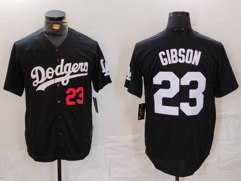 Los Angeles Dodgers #23 Kirk Gibson Number Black Cool Base Stitched Baseball Jersey baseball jersey product view 1