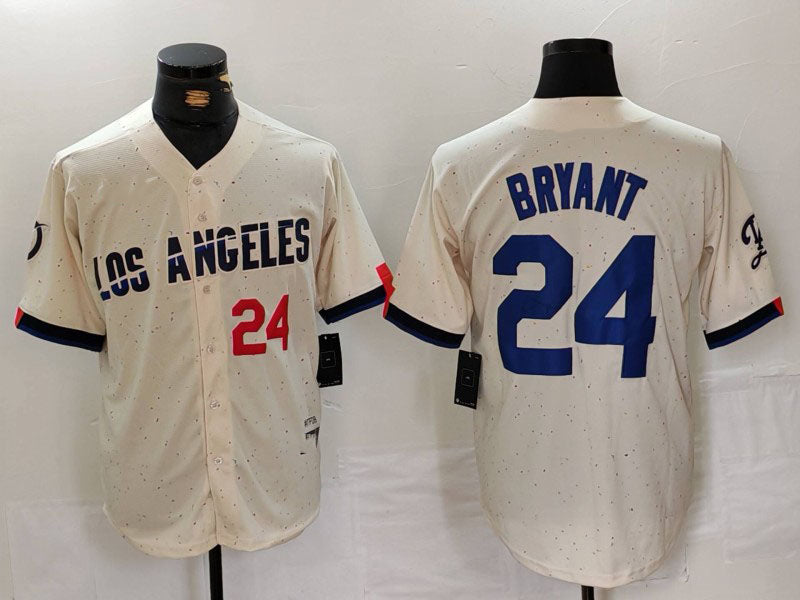Los Angeles Dodgers #24 Kobe Bryant Number Cream 2024 City Connect Limited Stitched Baseball Jerseys baseball jersey product view 1