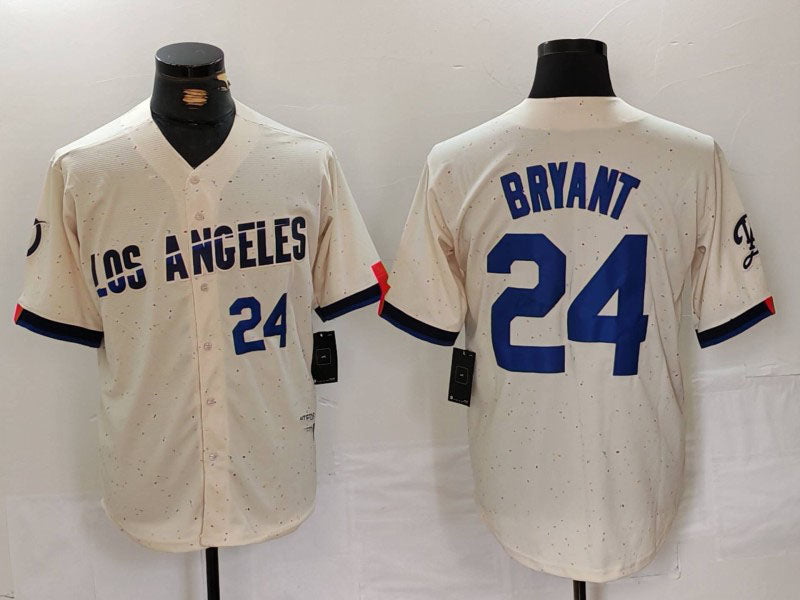 Los Angeles Dodgers #24 Kobe Bryant Number Cream 2024 City Connect Limited Stitched Baseball Jerseys baseball jersey product view 1